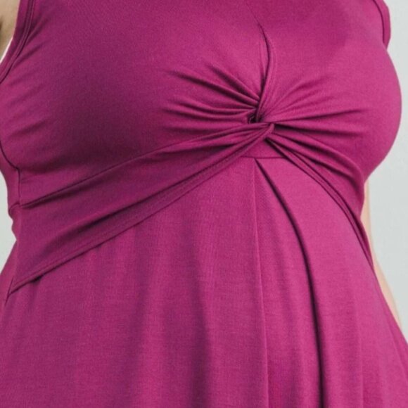 Simple Wishes Maternity Nursing Debra Dress Sangria Pink Medium - Picture 3 of 5